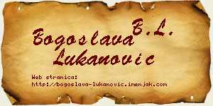 Bogoslava Lukanović vizit kartica